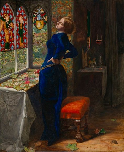 Everett Millais, John Everett Millais, John William Waterhouse, John Keats, Pre Raphaelite, Vintage Canvas, Mini Art, Young Woman, Art History