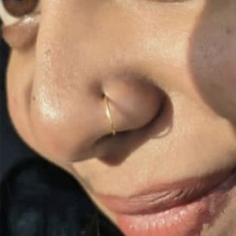 Hoop Aesthetic, Hoops Aesthetic, Nose Ring Hoop, Nose Rings Hoop, Piercings, Nose Ring, Ring