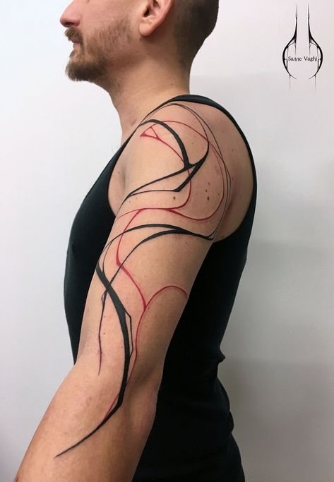 Mimicking the Flow of Nature: Tattoos by Sanne Vaghi – Scene360 Jaden Tattoo, Sabrina Tattoo, Stripe Tattoo, Chaos Tattoo, Rad Tattoos, Black Line Tattoo, Trash Polka Tattoos, Thigh Tat, Red Tattoo Ideas