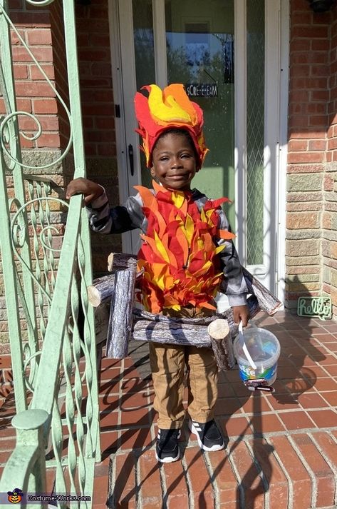 Fire Fancy Dress For Kids, Camping Costumes Ideas, Bonfire Halloween Costume, Tent Costume, Campfire Costume, Smores Diy, Homemade Costumes For Kids, Fire Costume, Camping Crafts For Kids