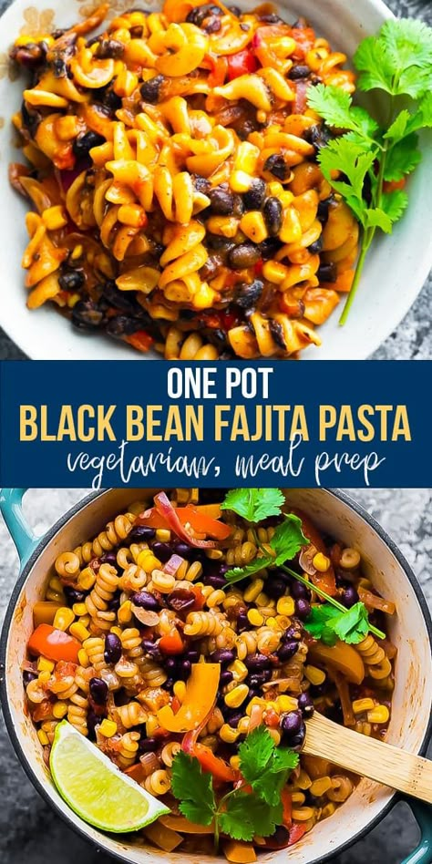 Recipe With Bell Peppers, Vegetarian Pasta Recipe, Black Pasta, Fajita Pasta, Bean Pasta, Vegetarian Pasta Recipes, Pasta Pasta, Vegetarian Pasta, Tasty Vegetarian Recipes