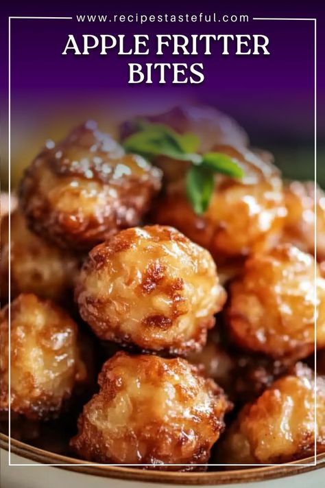 These Apple Fritter Bites are a delightful twist on the classic apple fritter. Bite-sized and packed with cinnamon and apple flavors, they’re dipped in a sweet apple cider glaze, making them the perfect treat for breakfast, brunch, or dessert. Easy to make and perfect for sharing! Handheld Apple Desserts, Baked Apple Fritter Bites, Apple Fritters Recipe Easy, Apple Brunch Recipes, Apple Fritter Bites, Fritter Bites, Breakfast Finger Foods, Easy Puff Pastry Desserts, Apple Cider Glaze