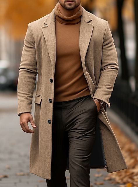 Grey Coat Outfit, Long Coat Men, Men's Trench Coat, Smart Casual Men, Streetwear Mode, Mens Casual Dress Outfits, Trench Coat Men, Mens Winter Coat, Winter Fabric