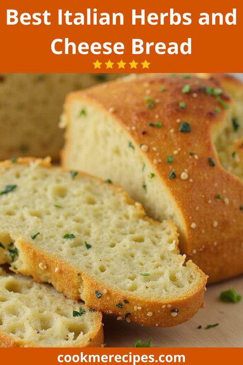 Craving bakery-style bread at home? This easy Italian herbs and cheese bread is soft, cheesy, and packed with flavor! Perfect for sandwiches or as a side. Try it now! 🍞🧀🌿 #ItalianBread #HomemadeBread #EasyBaking #CheeseBread #BreadRecipe" Italian Herb And Cheese Bread Recipe, Italian Herbs And Cheese Bread, Easy Breads, Fluffy Rolls, Bread Soft, Italian Herbs, Bread At Home, No Knead Bread, Easy Italian