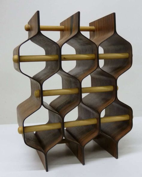 Mid-Century Modern Scandinavian Wine Rack in Rosewood Plywood image 5 Furniture Post, Wine Bottle Display, Mid Century Modern Scandinavian, Mad Men Fashion, 80s Design, Carpet Installation, Scandinavian Furniture, Modern Scandinavian, Mad Men