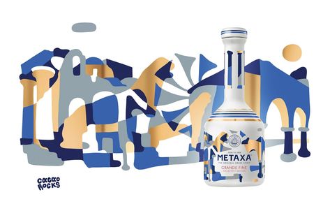 Metaxa Grande Fine on Packaging of the World - Creative Package Design Gallery Whiskey Packaging, Shampoo Packaging, Bottle Logo, Drinks Packaging Design, Alcohol Packaging, Greek Flavors, Fashion Logo Branding, Dirty Martini, Beverage Packaging