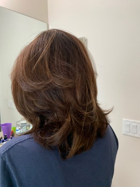 Layered Haircuts Blowout, Haircuts Straight Hair Medium, Haircuts Blowout, Hair Blowout Hairstyles, Blowout Hair Medium, Medium Hair Haircuts, Short Hair Blowout, Blowout Hairstyle, Rachel Green Hair