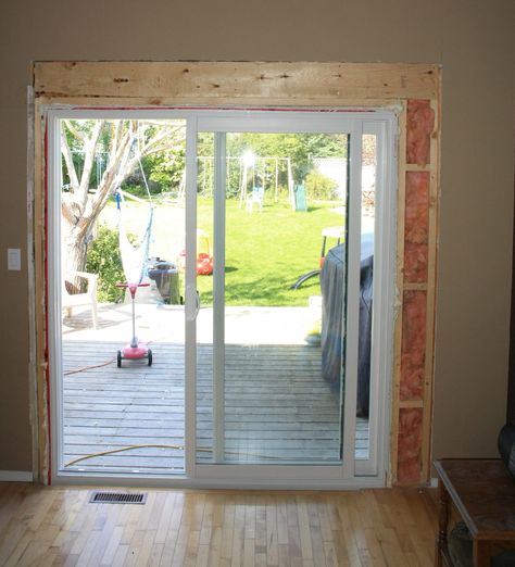 Can it be done? Absolutely! But there are certain things you have to know if you want to expand a window into a patio door. Find out in this article... Installing Doors, Kitchen Patio Doors, Ruang Tv, Porch Enclosures, Basement Windows, French Doors Patio, Cool Doors, Sliding Patio Doors, Diy Barn Door