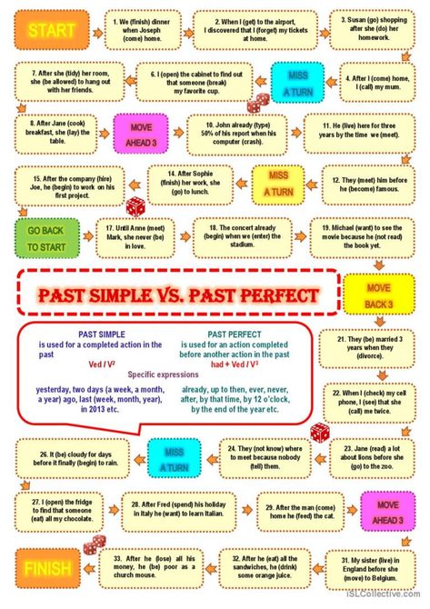 Past Simple Esl, Past Simple Vs Past Perfect, Past Perfect Worksheets, Past Perfect Tense Exercises, Convo Topics, Esl Board Games, Speaking Cards, English Tenses, Speech Topics