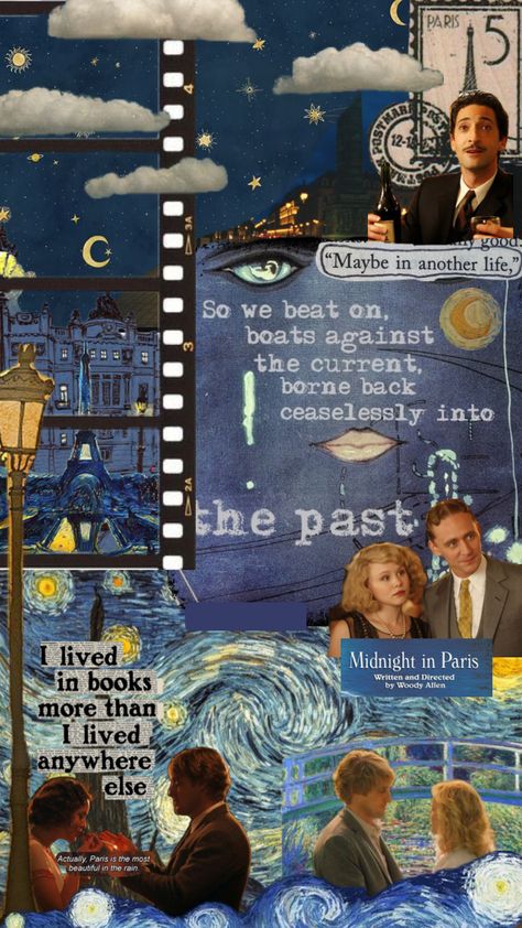 #movies #film #indimovie #midnight #midnightinparis #blue #blueaesthetic #paris #starrynight #filmacademia Midnight In Paris Poster, Midnight In Paris Aesthetic, In Paris Aesthetic, Midnight In Paris, Paris Poster, Paris Aesthetic, Aesthetic Movies, Blue Aesthetic, Music Poster