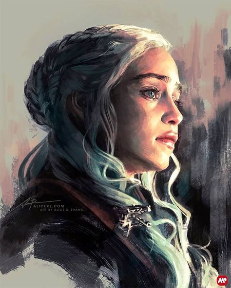 Game of Thrones fan art to take the edge off the new episode waiting - The Designest Danaerys Targaryen Fanart, Daenerys Targaryen Painting, Game Of Thrones Portrait, Game Of Thrones Painting, Dessin Game Of Thrones, Daenerys Targaryen Art, Movie Fan Art, Game Of Thrones Artwork, Game Of Throne Daenerys