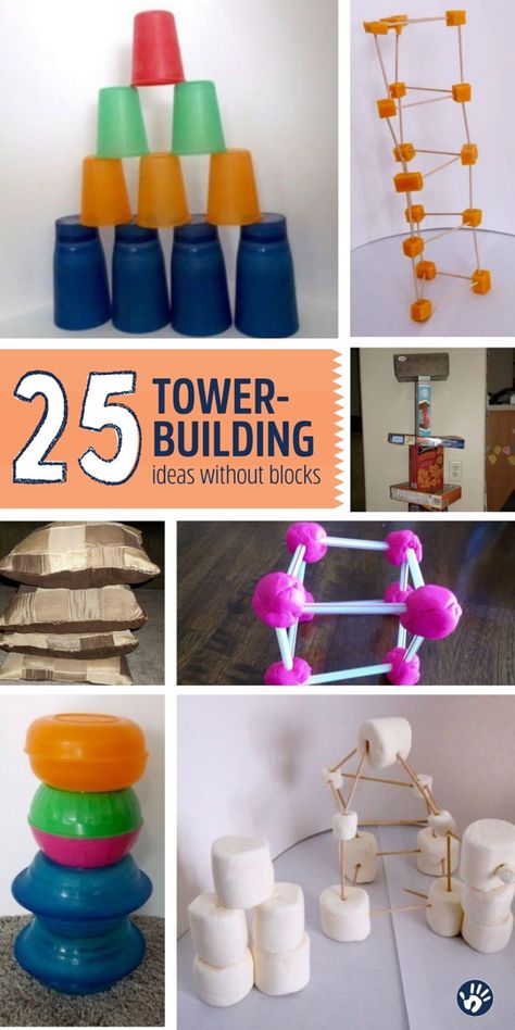 Building Towers Preschool, Preschool Building Crafts, Building Projects For Preschoolers, Building Activities For Toddlers, Building Crafts For Preschool, Building Activities Preschool, Building Challenges For Kids, Building Ideas For Kids, Stacking Activities