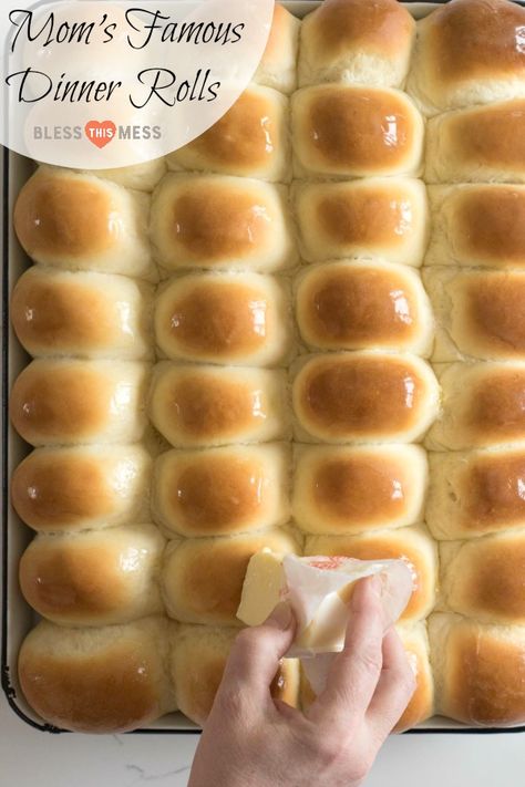 Momma's Jumbo Dinner Rolls — Bless this Mess Dinner Rolls Recipe Homemade, Easy Yeast Rolls, Dinner Rolls Easy, Homemade Yeast Rolls, Yeast Rolls Recipe, Sweet Dinner Rolls, Homemade Rolls, Biscuit Rolls, Homemade Dinner Rolls