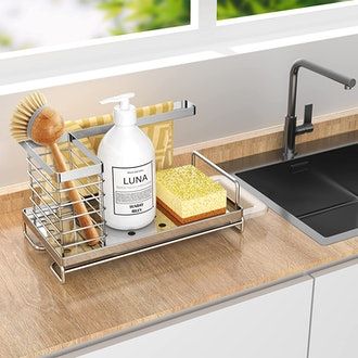 Kitchen Sponge Organization, Soap And Lotion Kitchen Sink, Sink Organization Top Of, Kitchen Sink Dish Soap Organization, Island Sink Organization, Kitchen Sink Organization Top Of, Kitchen Sink Counter Organization, Kitchen Sink Soap Tray Ideas, Soap Stand Kitchen