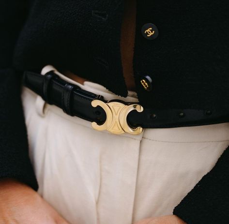 Celine Belt Outfit, Country Housewife, Belts Aesthetic, Celine Belt, Belt Outfit, Celine Paris, Year Goals, Money Belt, Chanel Belt