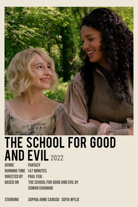 The School For Good And Evil, Good Animated Movies, Movies To Watch Teenagers, Most Paused Movie Scenes, Movie To Watch List, Iconic Movie Posters, Movie Card, School For Good And Evil, Girly Movies