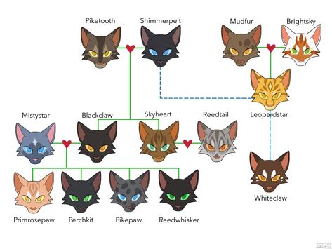 Warrior Cats Family Line Up, Warrior Cats Family Tree Base, Wcue Oc Idea, Warrior Cats Family Tree, Pokemon Xenoverse, Fairy Cats, Warrior Cats Oc, Cat Warriors, Battle Cats