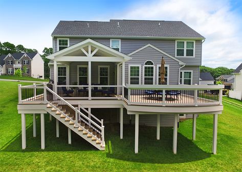 TimberTech Pecan Composite Decks | Avondale, PA Deck Framing, Patio Deck Designs, Deck Construction, Deck Porch, Deck Designs Backyard, Deck Builders, Cool Deck, House Deck, Custom Decks