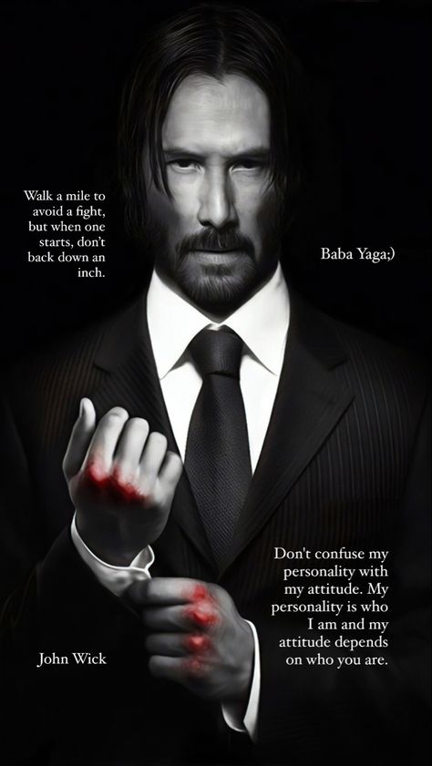 Baba Yaga;) Jhon Wick Dp, John Wick 4 Quotes, John Wick Quotes Wallpaper, Jhon Wick Tattoo Back, John Wick Quotes, Gentleman Room, Baba Yaga John Wick, Arnold Quotes, Jade Core