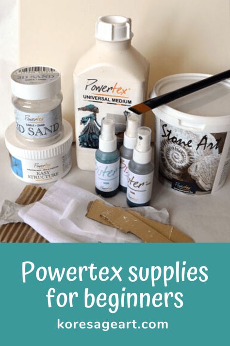 Powertex shopping list for beginners - Kore Sage | Mixed Media Artist Powertex Tutorial, Mixed Media Projects, Mixed Media Art Journaling, Boho Diy, Class Ideas, Paper Clay, Mix Media, Mixed Media Artists, Space Crafts