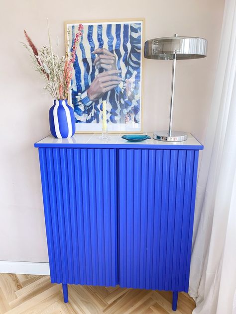 This IKEA Ivar Cabinet Hack Is Bold and Budget-Friendly Diy Standing Desk, Ikea Ivar Cabinet, Shelf Makeover, Bold Centerpieces, Neutral Tile, Diy Dresser Makeover, Ikea Ivar, Floating Cabinets, Ikea Cabinets