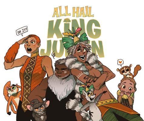 King Julian Madagascar, Julian Madagascar, King Julian, King Julien, Cartoon Characters As Humans, Angular Face, Penguins Of Madagascar, Archive Of Our Own, My Childhood