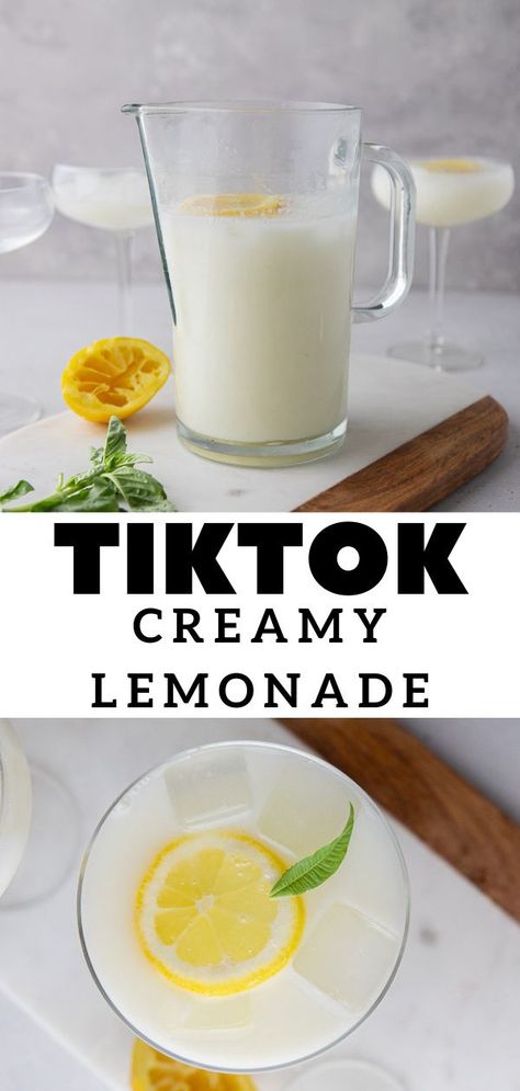 This trendy tiktok creamy lemonade is totally worth the hype. It is smooth, creamy, and super refreshing during the hot summer days. If you wanna take your lemonade up a notch this summer you have to try this creamy lemonade recipe. It uses a few ingredients to bring you the best drink ever! It is sweet, tart, and tastes just like a lemon cream pie. The secret is using sweetened condensed milk! #creamylemonade #brazilianlemonade #tiktokrecipe #tiktoktrends #summerrecipe Lemon Drink Recipes, Creamy Lemonade, Good Lemonade Recipe, Recipe Using Lemons, Lifestyle Of A Foodie, Sweet Condensed Milk, Best Lemonade, Summer Lemonade, Trendy Tiktok