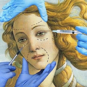 Plastic Surgery Drawing, Plastic Surgery Aesthetic, Venus Botticelli, Photography Gcse, Ap Portfolio, Editorial Board, Art Parody, Vaporwave Aesthetic, Gcse Art