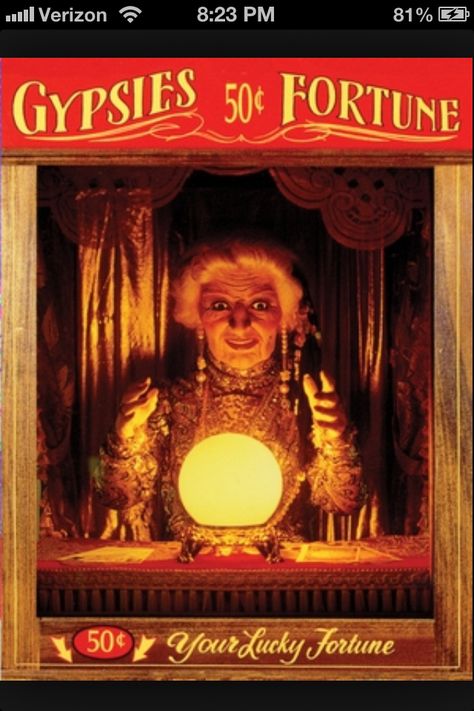 Ah, the crystal ball Vintage Fortune Teller, The Fortune Teller, Blithe Spirit, Dark Circus, Fortune Tellers, Cool Birthday Cards, Side Show, Night Circus, Crystal Balls