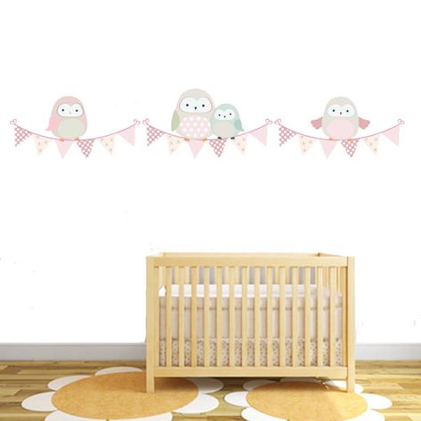 Springtime Owl Bunting Counting Sheep Nursery, Kidmin Decor, Koala Room, Photoshoot Ideas Kids, Vinyl Name Decal, Tie Art, Sheep Nursery, Baby Wall Decals, Lamb Nursery