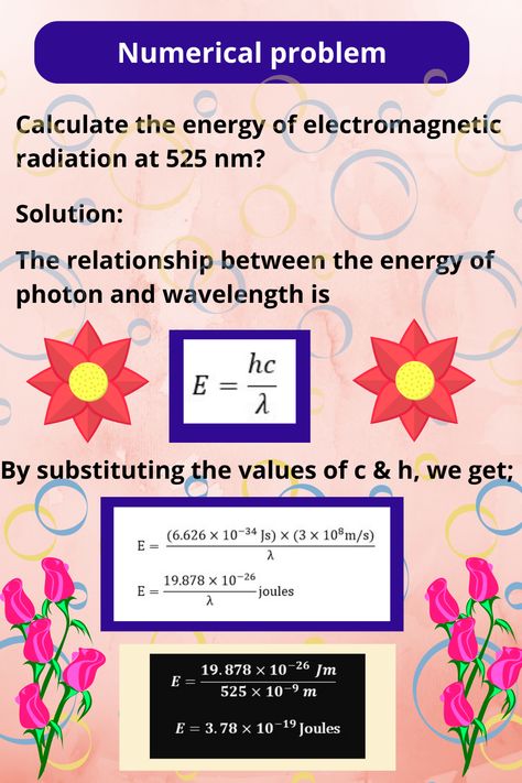 It discusses a numerical problem of Planck constant concept. #chemistrylearners #Planckconstant #Planckquantumtheory Planck Constant, Electromagnetic Radiation, Chemistry, Energy, Education