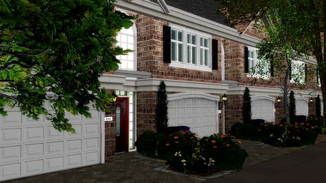 REALISTIC TOWNHOMES [40X20] | Patreon Sims 4 Cc Builds Patreon, Sims 4 Town Houses, The Sims 4 Townhouse, Ts4 House Download, Townhouse Sims 4, Sims 4 Realistic House, Sims 4 Townhouse, Sims 4 Modern House, 4 Town