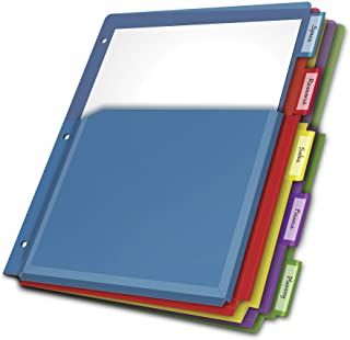 Amazon.com: folder organizer Poly Pocket, Plastic Binder, Three Hole Punch, Binder Pockets, Binder Accessories, College Supplies, Divider Tabs, Index Dividers, Binder Dividers