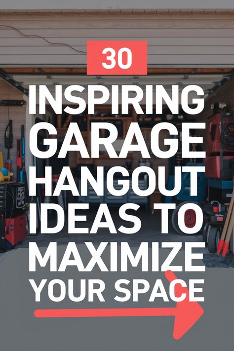 "30 inspiring garage hangout ideas to maximize your space." Small Man Cave Ideas Garage, Mancave In Garage, Garage Wall Art Ideas, Garage Cave Ideas, Easy Garage Makeover, Two Car Garage Ideas, Bar In Garage, Garage Space Ideas, Garage Hangout Ideas