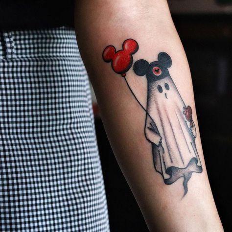 Disney Ghost, Possible Tattoo, Ghost Tattoo, Halloween Tattoos, Disney Tattoos, Tattoos And Body Art, Mickey Ears, American Traditional, Disney Halloween