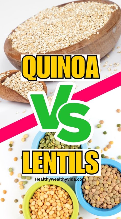 Quinoa Or Lentils? Which one packs the most nutritional punch? Both quinoa and lentils are incredibly nutritious, but which one is the ultimate winner when it comes to packing the most nutrition into your diet? Let’s take a look at each food individually and compare their respective nutritional benefits so you can decide for yourself. Lentils And Quinoa Recipes, Quinoa Nutrition Facts, Lentil Benefits, Benefits Of Lentils, Health Benefits Of Quinoa, Quinoa Health Benefits, Lentils Benefits, What Is Quinoa, Lentil Nutrition Facts