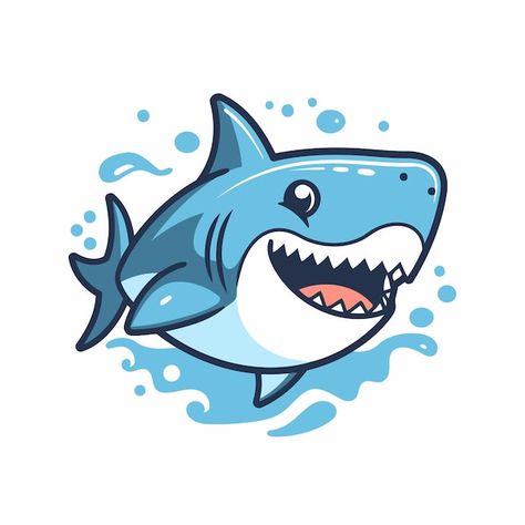 Premium Vector | Cartoon shark icon Vector illustration isolated on a white background Cute Shark Illustration, Cartoon Shark Drawing, Shark Icon, Shark Cartoon, Head Painting, Shark Illustration, Premium Vector Cartoon, Shark Drawing, Cartoon Shark