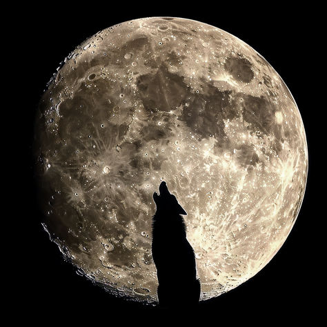 The silhouette of a wolf howling at the moon Wolf Howling At The Moon, Howling At The Moon, Howl At The Moon, Moon Moon, Wolf Howling, A Wolf, The Moon, Shirt Designs, Tshirt Designs