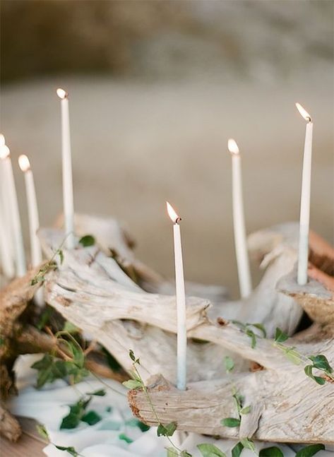 Classy Wedding Centerpieces, Driftwood Wedding, Non Floral Centerpieces, Grass Centerpiece, Driftwood Centerpiece, Oregon Coast Wedding, Wedding Atelier, Wedding Cake Tops, Centerpieces Floral