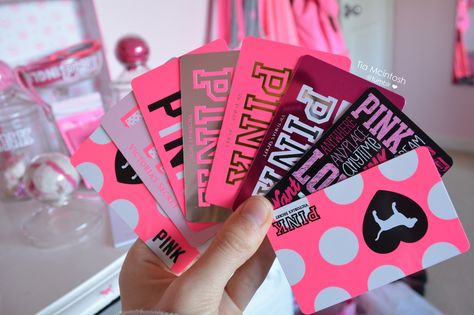 PINK gift cards, always feel free to get me a gift card from Vickie's ;) Victoria Secret Gift Card, Vs Pink Nation, Tumblr Quality, College Beauty, Best Gift Cards, Pink Nation, Birthday Wishlist, Everything Pink, Pink Gifts