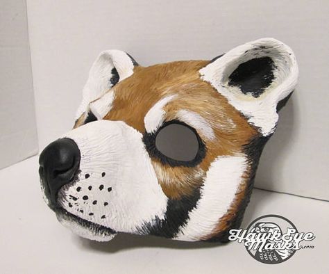 Red Panda mask forest animal Red Panda Bear mask Animal Painted Masquerade Mask, Mask Forest, Panda Mask, Bear Mask, Dog Mask, Mask Cute, Animal Totem, Forest Animal, Animal Masks