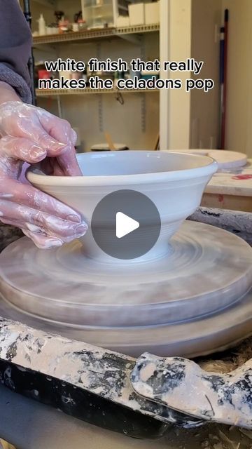 Lyndsey Roberts | Ceramic Arts on Instagram: "I learned a lot of new skills making these bowls, and I can't wait to experiment more with this process!  . . . #ceramicbowl #ceramicbowls #ceramicbowlhandmade #ceramicbowls #glazetutorial #glazeprocess #wheelthrown #ceramicsaretrending #potteryartist #potteryarts #ceramicarts #ceramicartworks #processvideo #process #clay #claystagram #potterystudio #ceramicstudio #ceramics #studiotime #studiolife #ceramicartist #lyndseyroberts #lilacmoonceramics" Glazing Pottery, Decorating Pottery, Ceramic Glaze Recipes, Glazed Bowl, Ceramic Glaze, Glaze Recipe, New Skills, Stoneware Ceramics, Ceramic Studio