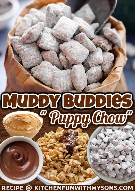 Captain Crunch Muddy Buddies, Peanut Butter Buddies, Chocolate Peanut Butter Muddy Buddies, Puppy Chow With Butterscotch Chips, Pb Puppy Chow, Muddies Buddies Recipe, Nut Free Muddy Buddies, Puppy Chow Chex Mix Recipe Peanut Butter, Recipe For Puppy Chow Chex Cereal