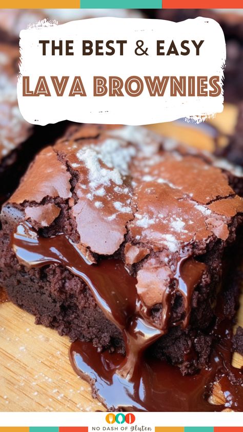 Lava Brownies Molten, Lava Brownies Easy, Molten Lava Brownies, Brownie Variation Recipes, Leftover Brownies Ideas, Easy Sweet Treats To Make At Home, Molten Brownies, Box Brownie Recipes Improve, Brownie Lava Cake