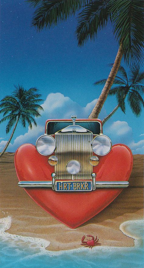 Heartbreaker by David Biedrzycki ‘88 80s Airbrush Art, Kristina Webb, Pop Art Vintage, 80s Art, 1980s Art, Vintage Pop Art, Airbrush Art, Trippy Art, Ethereal Art