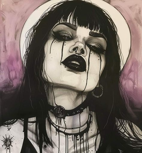 Gothic Artwork, Emo Art, Alternative Art, Goth Art, Art Fantasy, Dark Art Illustrations, Arte Inspo, Beautiful Dark Art, Creepy Art