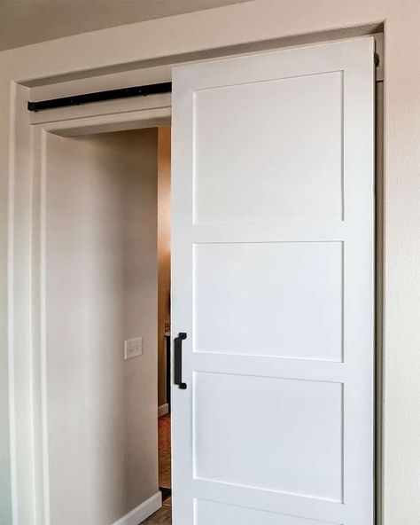 Innovative and modern Hidden Roller barn door hardware Simple Barn Door Hardware, Hidden Door Cabinet Hardware, No Show Barn Door Hardware, Barn Door With Hidden Track, Hidden Barn Door Track, Gold Barn Door Hardware, Hidden Barn Door Hardware, Barn Door Hardware Ideas, Hidden Barn Door