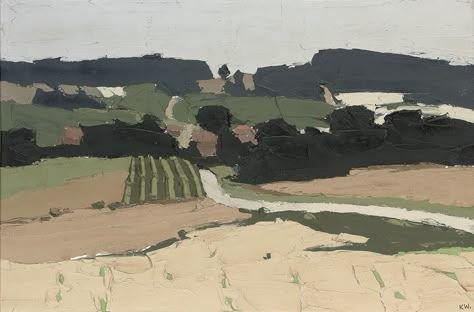 Sir Kyffin Williams, R.A. (1918-2006) | Thenac, Lot et Garonne | 20th Century, Paintings | Christie's Welsh Artists, Kyffin Williams, 20th Century Paintings, Colored Pencil Drawing Techniques, Minimal Painting, Watercolor Architecture, Desktop Wallpaper Art, Winslow Homer, Expressionist Painting