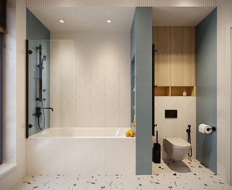 Small Bath Design, Childs Bathroom, Bathroom For Kids, Kids Bathroom Boys, Japandi Bathroom Design, Bathroom Floorplan, Children Bathroom, Bathroom Interior Modern, Paris Bathroom