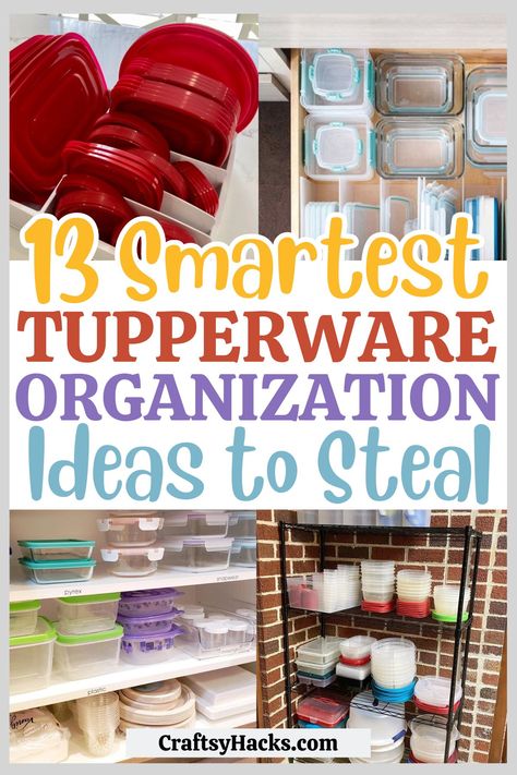 Ways To Store Tupperware, Storage For Containers And Lids, Organization Ideas For Tupperware, Diy Tupperware Lid Organizer, Organize Containers And Lids, Organizing Containers And Lids, Storing Glass Tupperware, Organizing Bowls And Lids, Leftover Container Storage Ideas